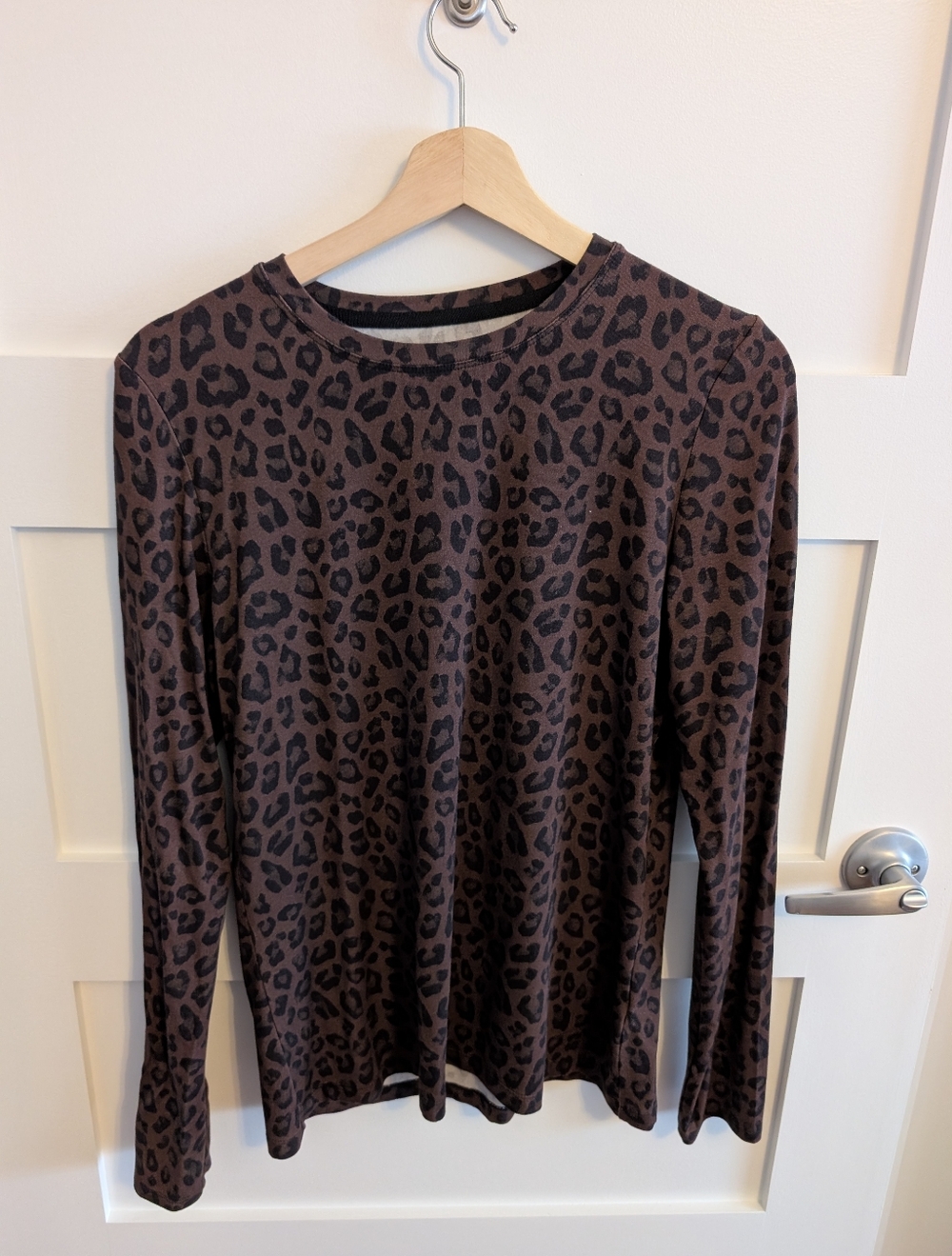 Simons Contemporaine Subtle Leopard Print Top - Gray & Black